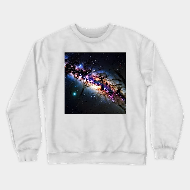 Milky Way Galaxy Photograph Crewneck Sweatshirt by craftydesigns